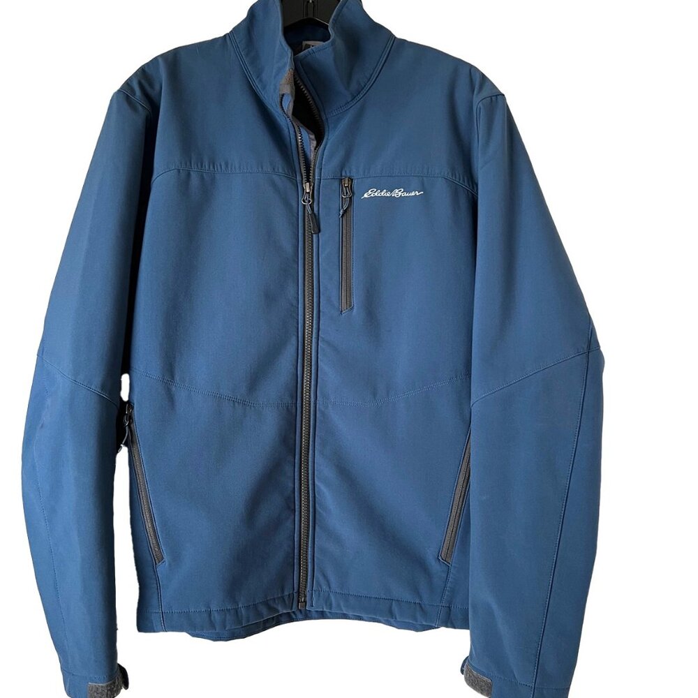 Eddie Bauer Insulated Windbreaker Jacket, Men's Large, Blue, Full Zip Closure